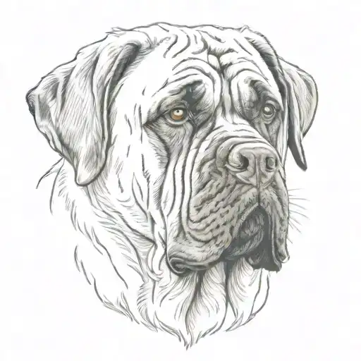 English mastiff dog tattoo design idea
