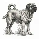 English mastiff dog tattoo design idea