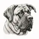English mastiff dog tattoo design idea