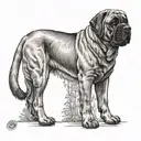 English mastiff dog tattoo design idea
