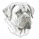 English mastiff dog tattoo design idea