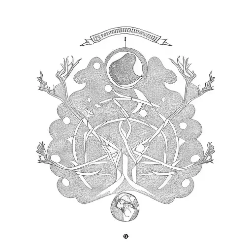 A minimalist design of Yggdrasil, the World Tree from Norse mythology, intertwined with historical symbols relevant to your occupation as a historian tattoo design idea