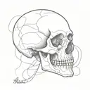 half normal head half skull tattoo design idea