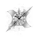 mermaid clock steampunk  tattoo design idea