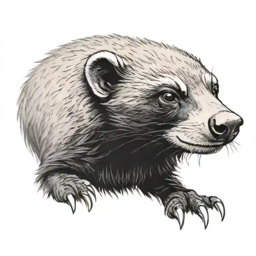 cute honey badger  tattoo design idea