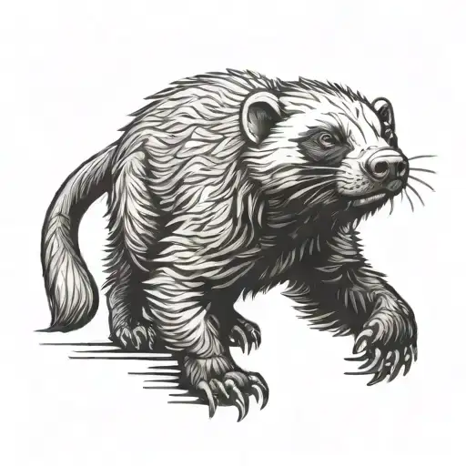 cute honey badger  tattoo design idea