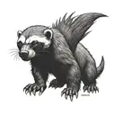 honey badger posing like Zeus tattoo design idea