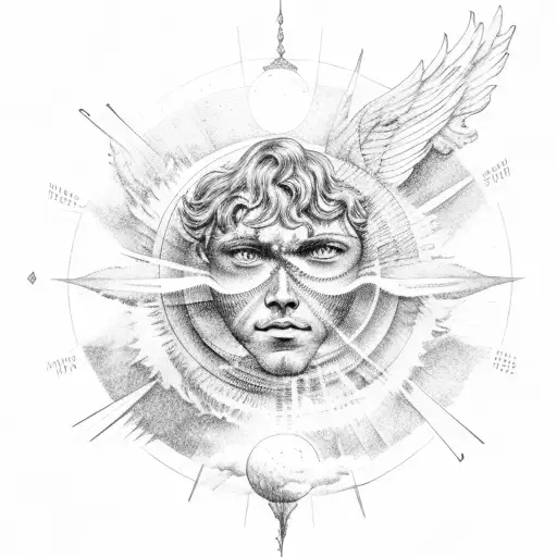 icarus, the man who flied close to the sun tattoo design idea