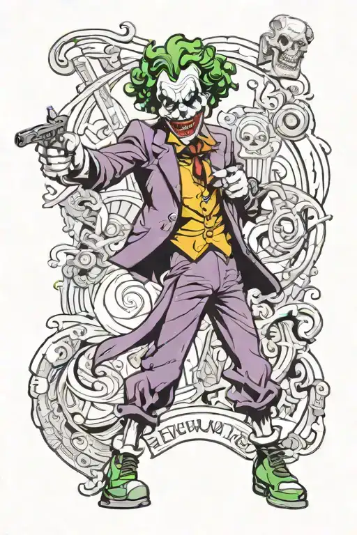 joker and sand slapper tattoo design idea