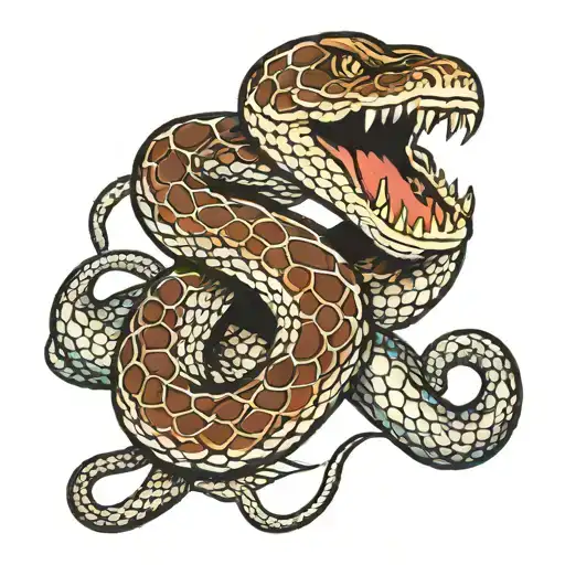 rattle snake tattoo design idea
