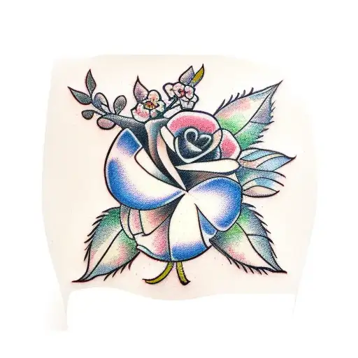 Flower cherry tree tattoo design idea