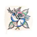 Flower cherry tree tattoo design idea