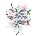 Flower cherry tree tattoo design idea