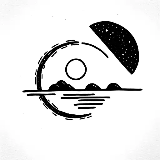Sun and Moon  tattoo design idea