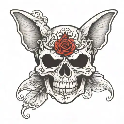 skull pussy tattoo design idea