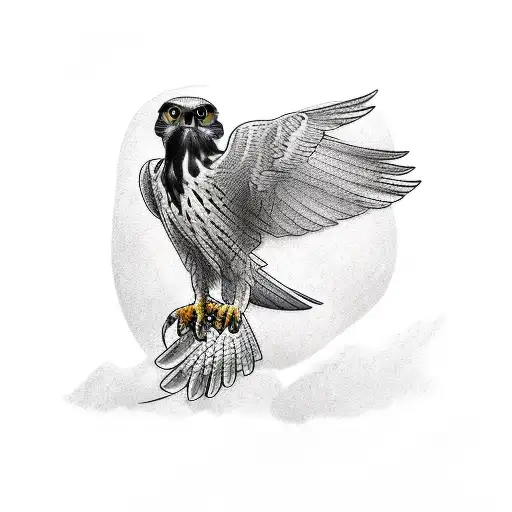 a falcon carrying the year 2004 tattoo design idea