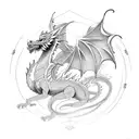 An anime-inspired warrior princess riding a dragon, with Cambodian temple motifs in the background, showcasing a love for fantasy and favorite destination tattoo design idea