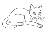 cat in a thin black line tattoo design idea