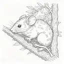 mouse head peeking through hemlock tattoo design idea