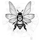 bumble bee with butterfly wings tattoo design idea