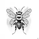 bee with butterfly wings tattoo design idea