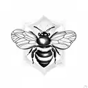 bee with butterfly wings tattoo design idea