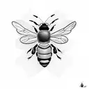bee with butterfly wings tattoo design idea