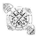 24 roman numerals tattoo design idea