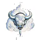 Buffalo in a storm tattoo design idea