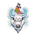 Buffalo in a storm tattoo design idea