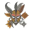 african mask tattoo design idea
