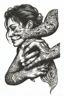 Lesbian hand choking her tattoo design idea