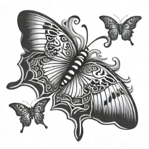 Emo butterfly   tattoo design idea