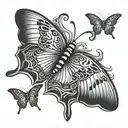 Emo butterfly   tattoo design idea