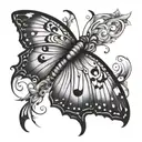 Emo butterfly   tattoo design idea