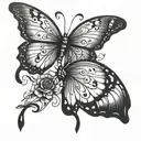 Emo butterfly   tattoo design idea