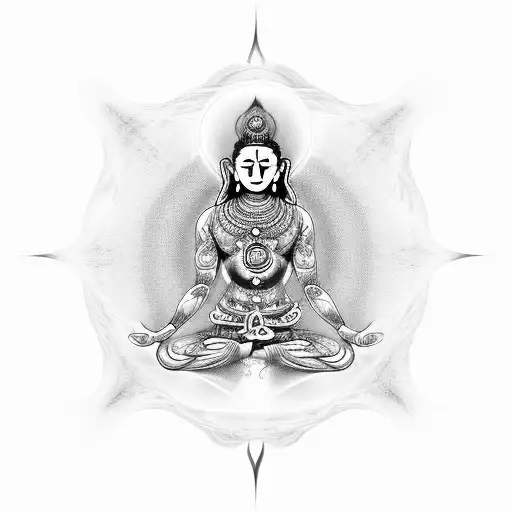 chakras meditation man tattoo design idea