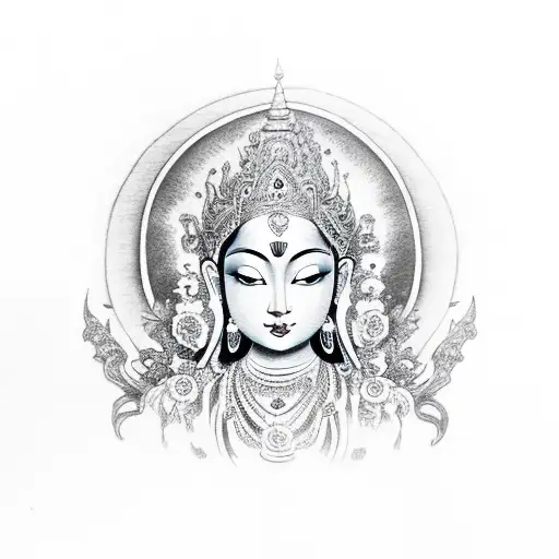 Green tara tattoo design idea