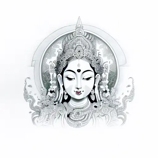 Green tara tattoo design idea