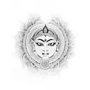 Green Tara sitting  tattoo design idea