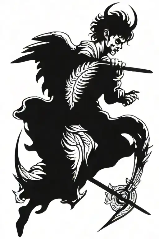 angel of war  tattoo design idea