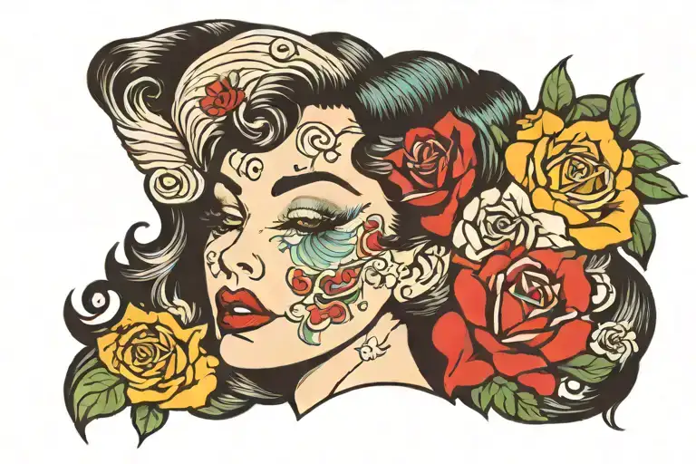 Kaitlyn with sexy lips like kissed tattoo design idea