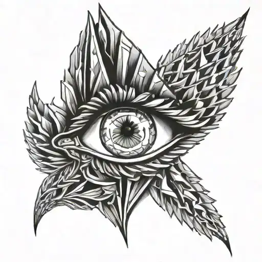 the fallen angel eye crying blood tears tattoo design idea