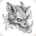 fox scorpion square round skull tattoo design idea