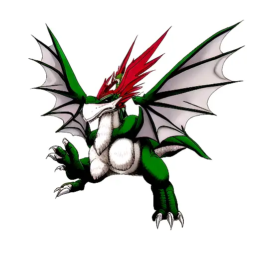 A welsh Dragon spreading its wings tattoo design idea