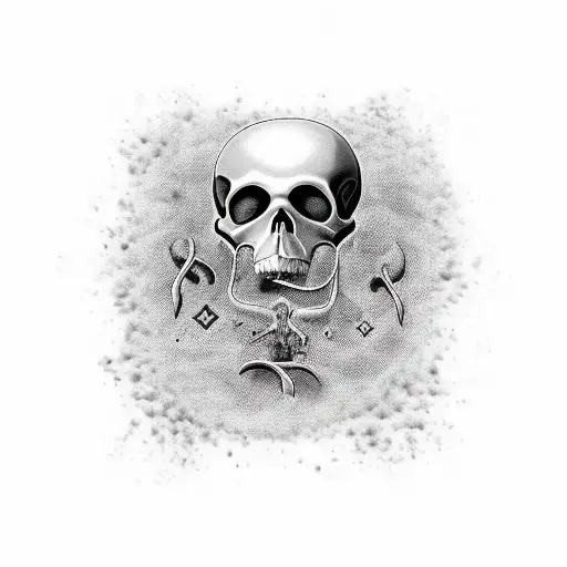 memento mori text with a life and death theme tattoo design idea