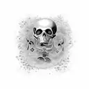 memento mori text with a life and death theme tattoo design idea