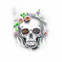 memento mori text with a life and death theme tattoo design idea
