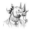 doctor with a rhino head tattoo design idea