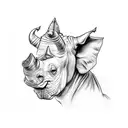 doctor with a rhino head tattoo design idea